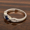 Infinity Knot Round 4mm Blue Sapphire Women Engagement Rings - Kimaya INC
