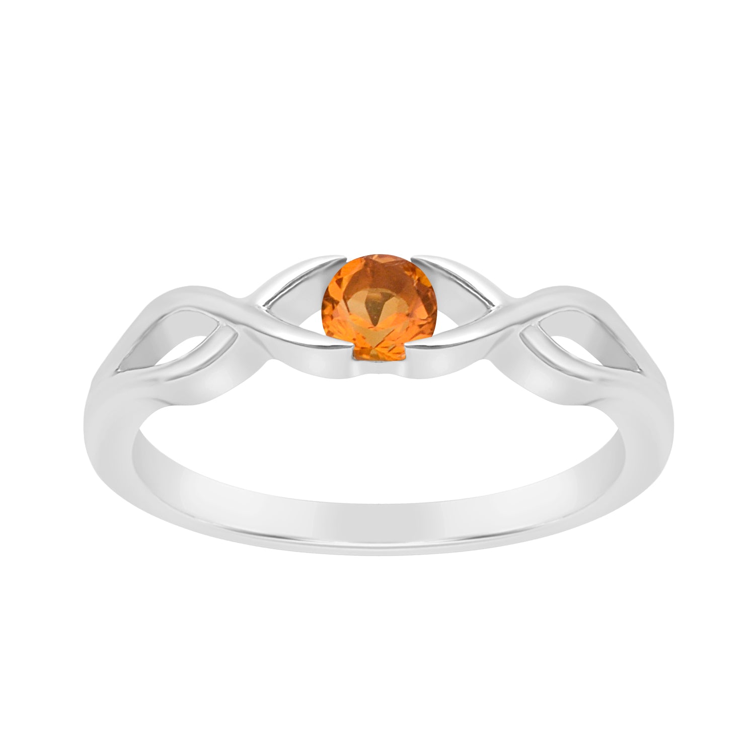 Infinity Knot Round 4mm Citrine Women Engagement Rings - Kimaya INC