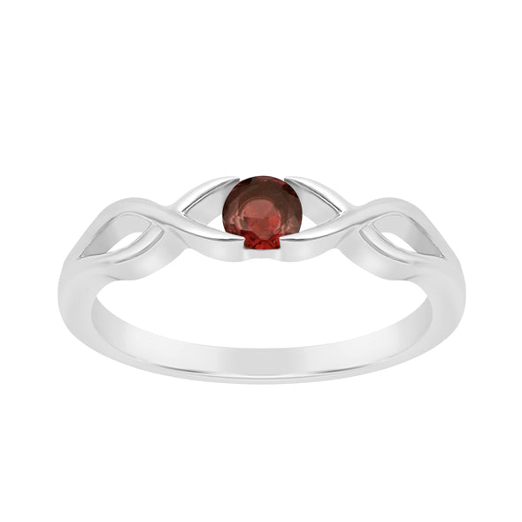 Infinity Knot Round 4mm Garnet Women Engagement Rings - Kimaya INC