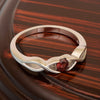Infinity Knot Round 4mm Garnet Women Engagement Rings - Kimaya INC