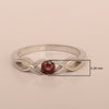 Infinity Knot Round 4mm Garnet Women Engagement Rings - Kimaya INC