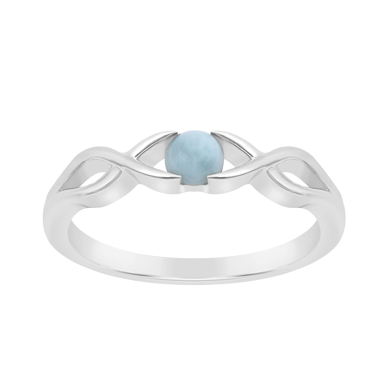 Infinity Knot Round 4mm Larimar Women Engagement Rings - Kimaya INC