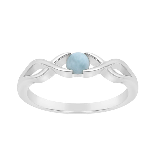 Infinity Knot Round 4mm Larimar Women Engagement Rings - Kimaya INC
