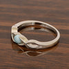 Infinity Knot Round 4mm Larimar Women Engagement Rings - Kimaya INC