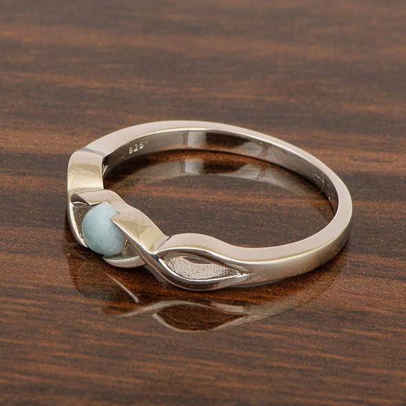 Infinity Knot Round 4mm Larimar Women Engagement Rings - Kimaya INC