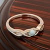 Infinity Knot Round 4mm Larimar Women Engagement Rings - Kimaya INC