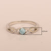 Infinity Knot Round 4mm Larimar Women Engagement Rings - Kimaya INC