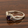 Sterling Silver Infinity Round 0.50 Ctw Amethyst Women Engagement Ring - Kimaya INC