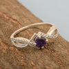 Sterling Silver Infinity Round 0.50 Ctw Amethyst Women Engagement Ring - Kimaya INC