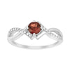 Sterling Silver Infinity Round 0.50 Ctw Garnet Women Engagement Ring - Kimaya INC