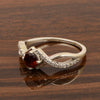 Sterling Silver Infinity Round 0.50 Ctw Garnet Women Engagement Ring - Kimaya INC