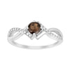 Sterling Silver Infinity Round 0.50 Ctw Smoky Quartz Women Engagement Ring - Kimaya INC