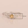 925 Sterling Silver Round 4mm Citrine Engagement For Her Ring - Kimaya INC