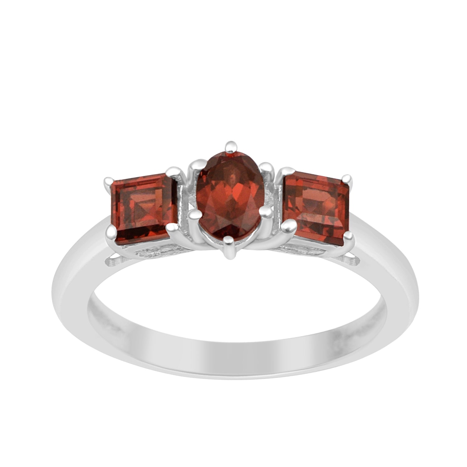 Sterling Silver Round 1.1 Ctw Garnet Gemstone Infinite Elements Women Rings - Kimaya INC