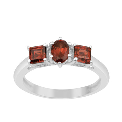 Sterling Silver Round 1.1 Ctw Garnet Gemstone Infinite Elements Women Rings - Kimaya INC