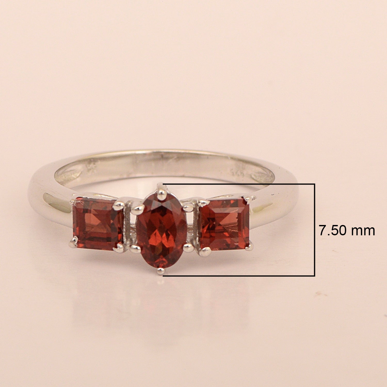 Sterling Silver Round 1.1 Ctw Garnet Gemstone Infinite Elements Women Rings - Kimaya INC