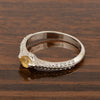 925 Sterling Silver Round 4MM Citrine White Accents Promise Ring - Kimaya INC