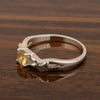 925 Sterling Silver Round Shape 5mm Citrine Promise Rings - Kimaya INC