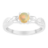 925 Sterling Silver Round Shape 5mm Opal Promise Rings - Kimaya INC