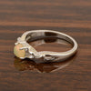 925 Sterling Silver Round Shape 5mm Opal Promise Rings - Kimaya INC