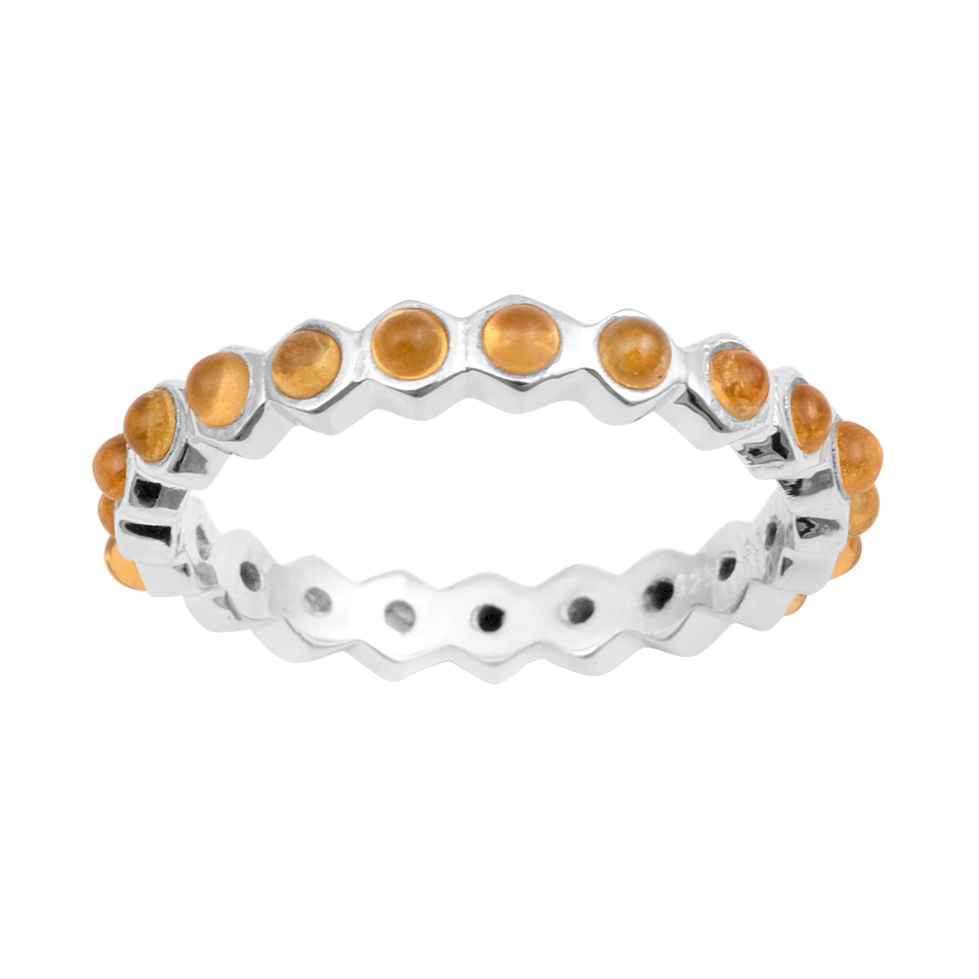 Full Eternity 1.20 Ctw Citrine Gemstone Women Stacking Ring - Kimaya INC