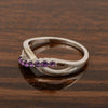 925 Sterling Silver Eternity Round 0.35 Ctw Amethyst Women Rings - Kimaya INC