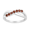 925 Sterling Silver Eternity Round 0.35 Ctw Garnet Women Rings - Kimaya INC
