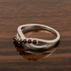 925 Sterling Silver Eternity Round 0.35 Ctw Garnet Women Rings - Kimaya INC