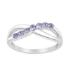 925 Sterling Silver Eternity Round 0.35 Ctw Tanzanite Women Rings - Kimaya INC