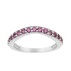 925 Sterling Silver Curve Band Round 0.75 Ctw Amethyst Stacking Ring - Kimaya INC