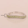 925 Sterling Silver Curve Band Round 0.75 Ctw Peridot Stacking Ring - Kimaya INC