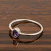 Oval Cut 5X3MM Bezel Set Amethyst 925 Sterling Silver Women Stacking Ring - Kimaya INC