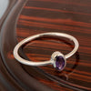 Oval Cut 5X3MM Bezel Set Amethyst 925 Sterling Silver Women Stacking Ring - Kimaya INC