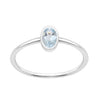 Oval Cut 5X3MM Bezel Set Aquamarine 925 Sterling Silver Women Stacking Ring - Kimaya INC