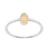 Stackable Oval 0.20 Ctw Opal Bezel Set 925 Sterling Silver Stacking Rings - Kimaya INC