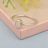Stackable Oval 0.20 Ctw Opal Bezel Set 925 Sterling Silver Stacking Rings - Kimaya INC