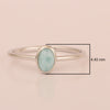 Stackable Oval 0.20 Ctw Larimar Bezel Set 925 Sterling Silver Stacking Rings - Kimaya INC
