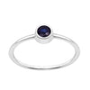 925 Sterling Silver Round 0.20 Ctw Blue Sapphire Women Engagement Ring - Kimaya INC