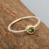 925 Sterling Silver Round 0.20 Ctw Peridot Women Engagement Ring - Kimaya INC