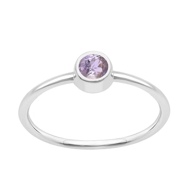 925 Sterling Silver Round 0.20 Ctw Tanzanite Women Engagement Ring - Kimaya INC
