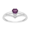 Sterling Silver Love Heart Cut 5MM Amethyst Engagement Rings - Kimaya INC