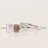 Sterling Silver Radiant Cut 1.20 Ctw Labradorite Dual Band Women Stacking Ring - Kimaya INC