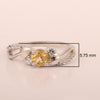Sterling Silver Round 5mm Citrine Bypass Shank Women Wedding Ring - Kimaya INC