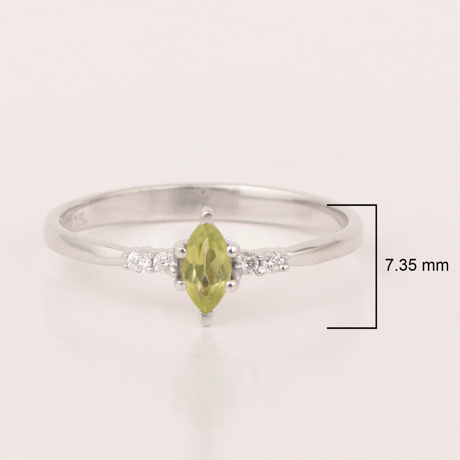 925 Sterling Silver Marquise 6x3mm Peridot Ring - Kimaya INC