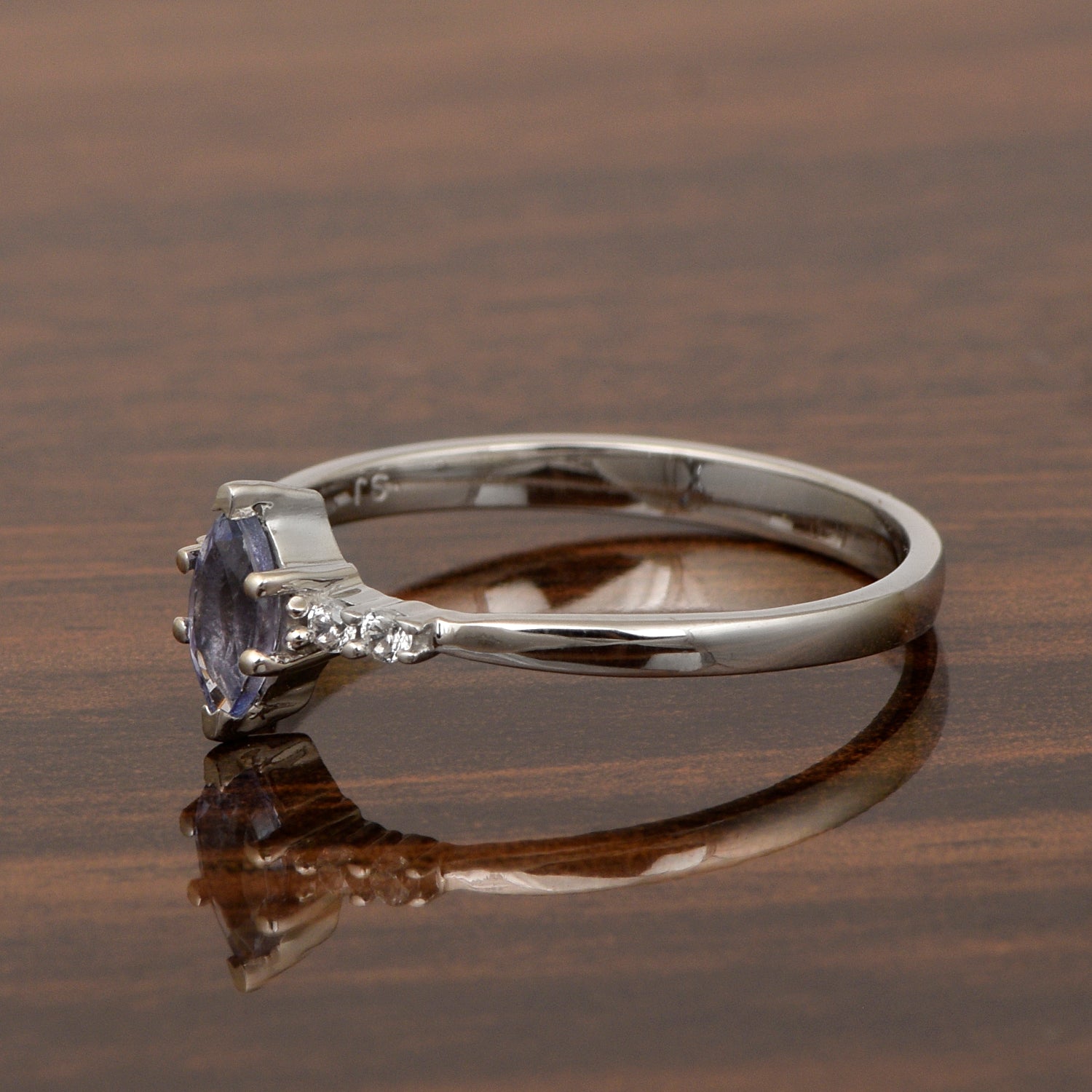 925 Sterling Silver Marquise 6x3mm Tanzanite Ring - Kimaya INC