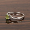 Square 5MM Peridot Gemstone 925 Sterling Silver Celtic Knot Solitaire Ring - Kimaya INC