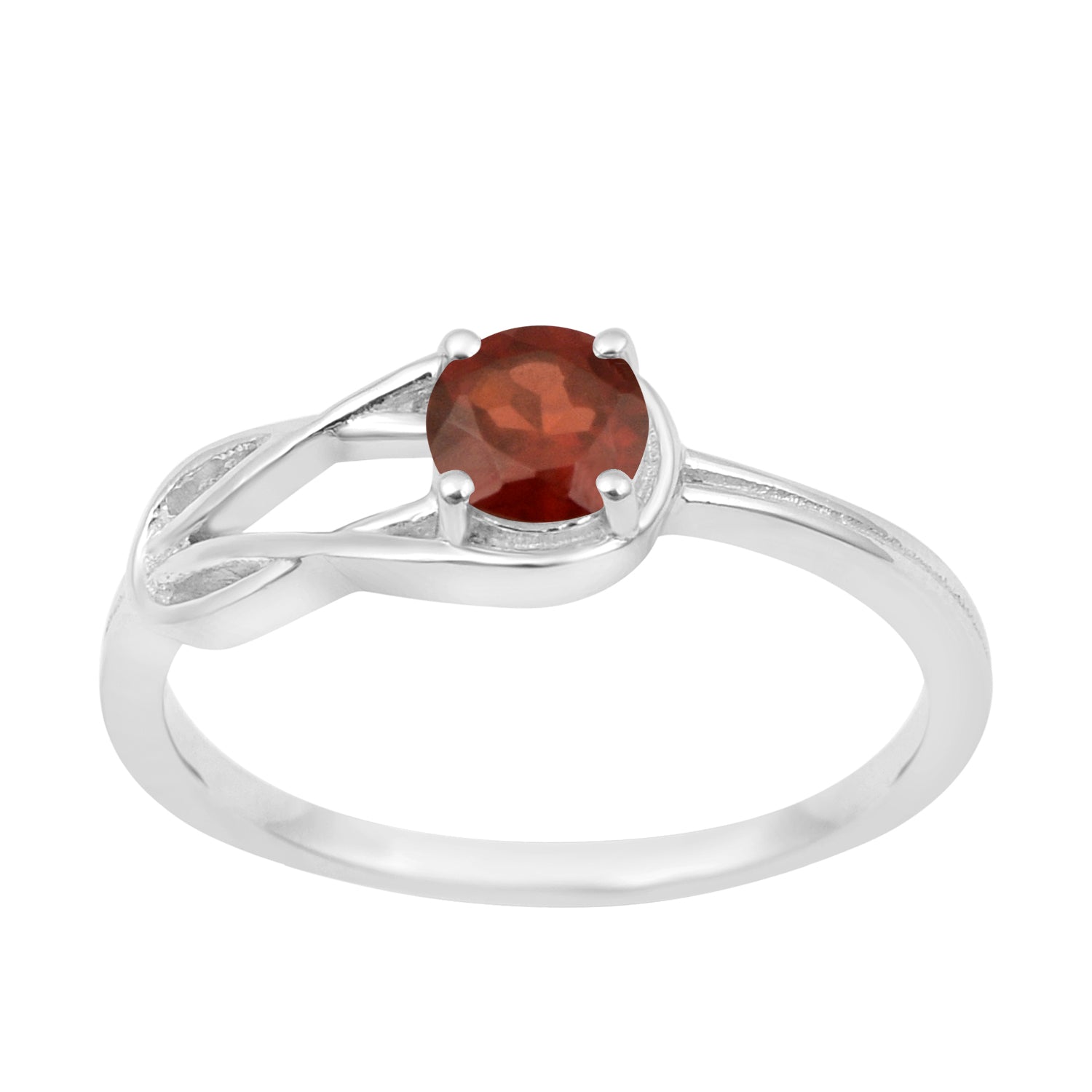 5 MM Round Garnet Gemstone 925 Sterling Silver Triquetra Celtic Trinity Knot Ring - Kimaya INC