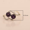 Cocktail 925 Sterling Silver Dual Round Stone 5MM Amethyst Love Ring - Kimaya INC