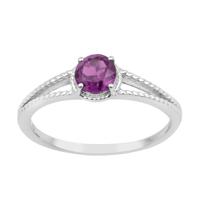 Dual Band 0.55 Ctw Amethyst 925 Sterling Silver Women Engagement Ring - Kimaya INC