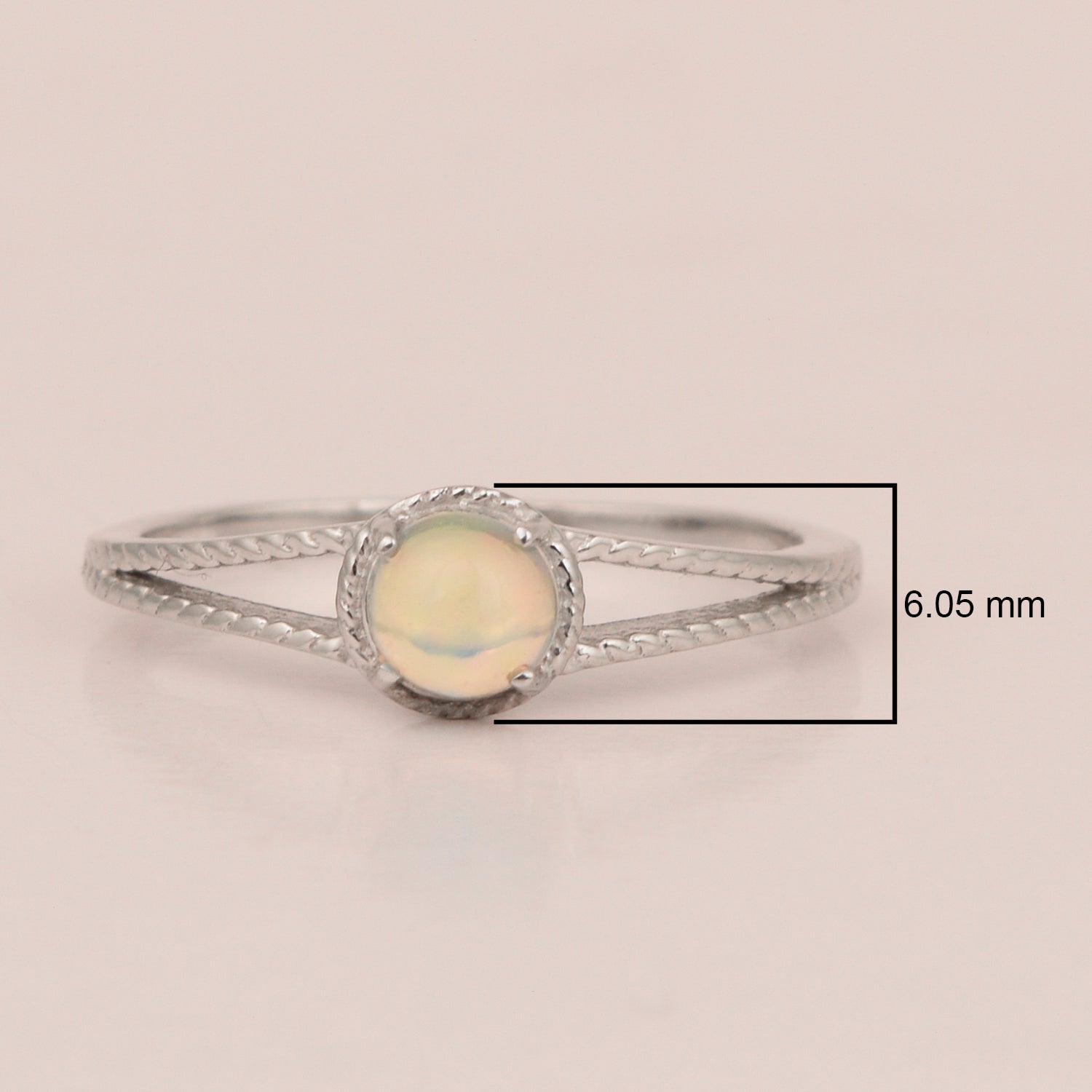 Dual Band 0.55 Ctw Opal 925 Sterling Silver Women Engagement Ring - Kimaya INC